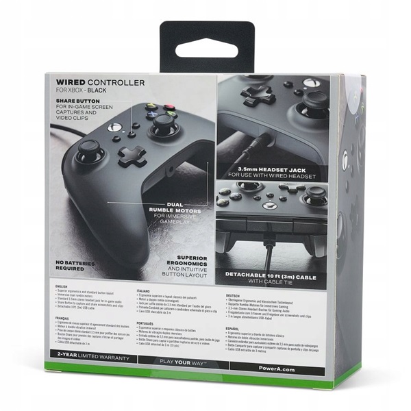 PowerA 1519265-03 Xbox Series X|S/Xbox One vezetékes fekete kontroller - Image 11