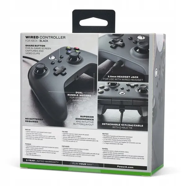 PowerA 1519265-03 Xbox Series X|S/Xbox One vezetékes fekete kontroller ( A ) - Image 12