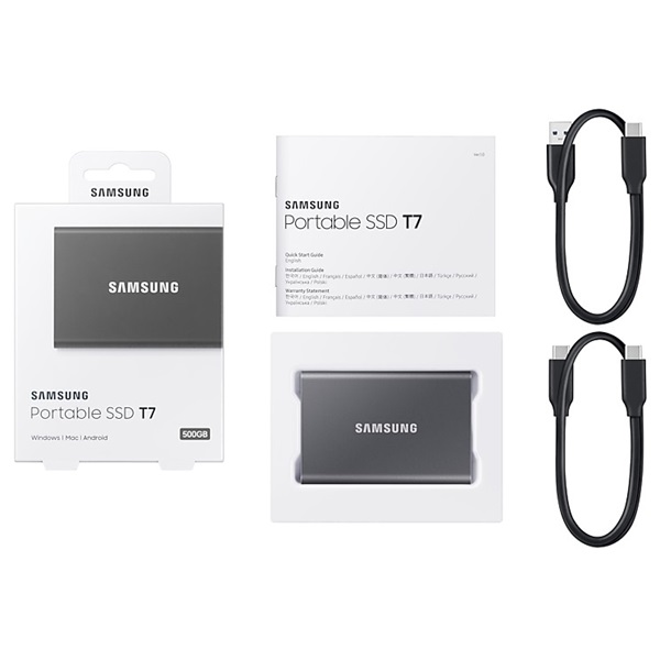 Samsung 1000GB USB 3.2 (MU-PC1T0T/WW) szürke T7 külső SSD - Image 6