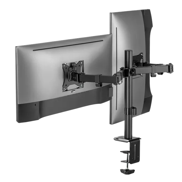 Sbox LCD-352/2-2 17"-32" dönthető, forgatható asztali dual monitor tartó konzol - Image 4
