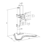 Sbox LCD-F012-2 17"-32" dönthető, forgatható asztali monitor tartó konzol - Image 9