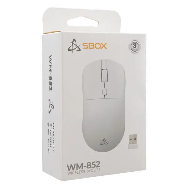 Sbox WM-852W 4D 2,4GHz fehér vezeték nélküli optikai egér - Image 6