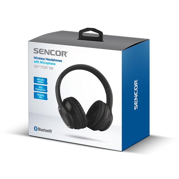 Sencor SEP 710BT BK Bluetooth fekete fejhallgató - Image 2