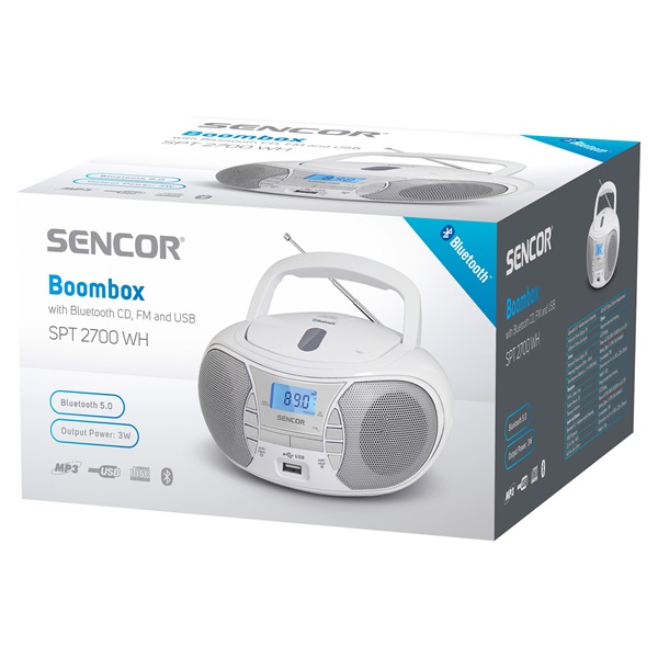 Sencor SPT 2700 WH CD/MP3/USB/Bluetooth fehér boombox - Image 2