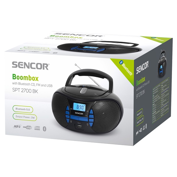 Sencor SPT 2700 BK CD/MP3/USB/Bluetooth fekete boombox - Image 2