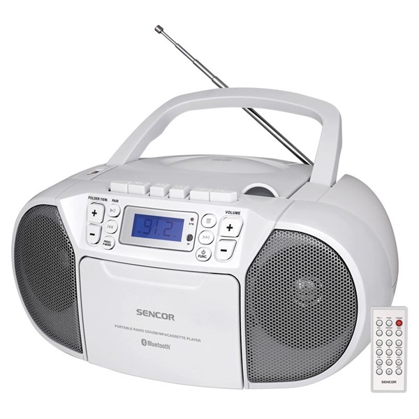 Sencor SPT 3907 W  kazettás fehér CD-s rádió - Image 1