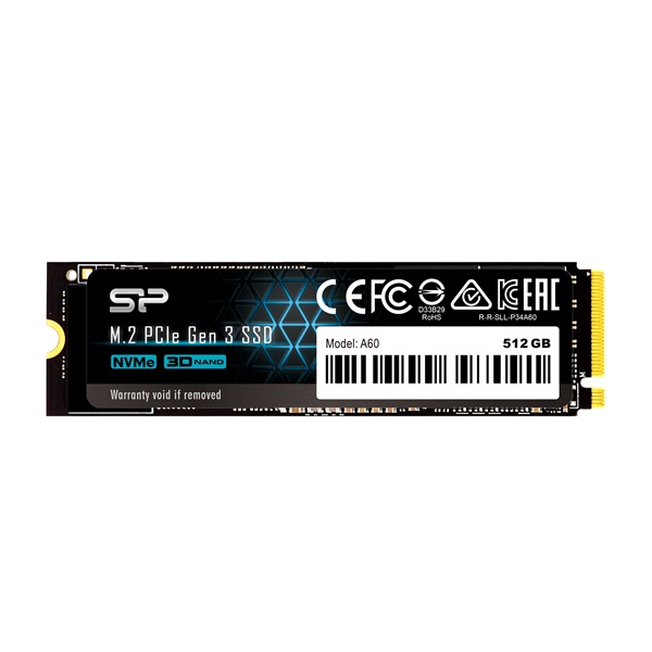 Silicon Power Ace A60 M.2 2280 NVMe Gen3x4 512GB fekete SSD - Image 1
