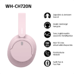 Sony WHCH720NP Bluetooth zajszűrős rózsaszín fejhallgató - Image 7