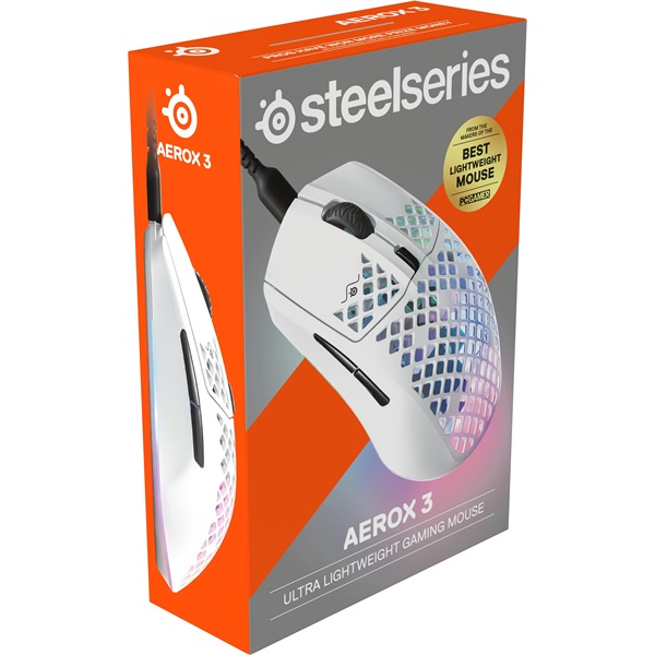 SteelSeries Aerox 3 (2022) Snow fehér optikai gamer egér - Image 5