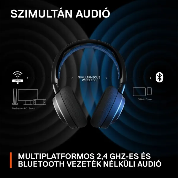 Steelseries Arctis Nova 7P vezeték nélküli kék-fekete gamer headset - Image 9