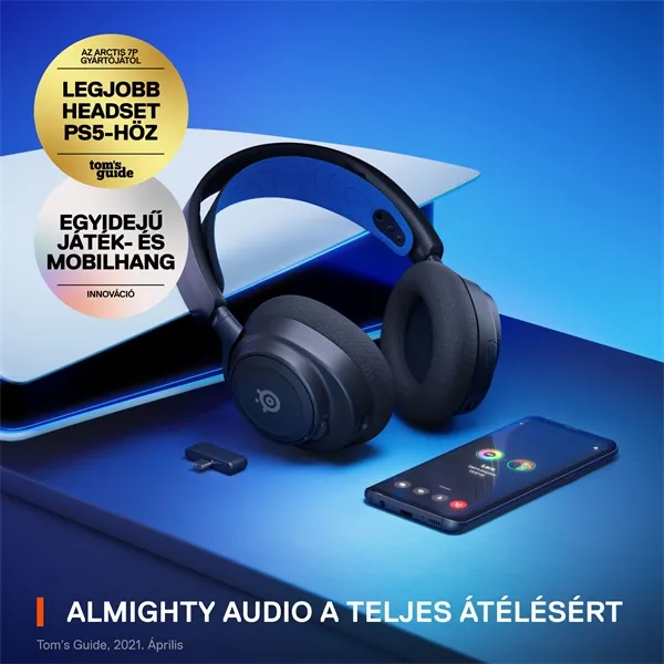 Steelseries Arctis Nova 7P vezeték nélküli kék-fekete gamer headset - Image 6