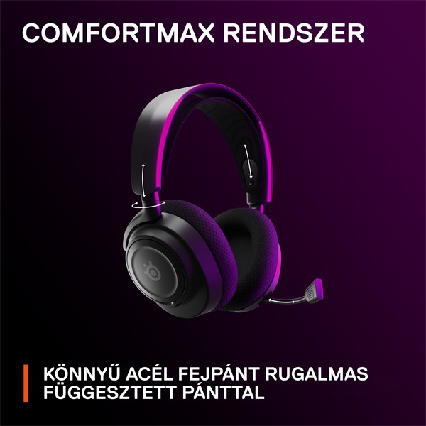 Steelseries Arctis Nova 7 vezeték nélküli fekete gamer headset - Image 13