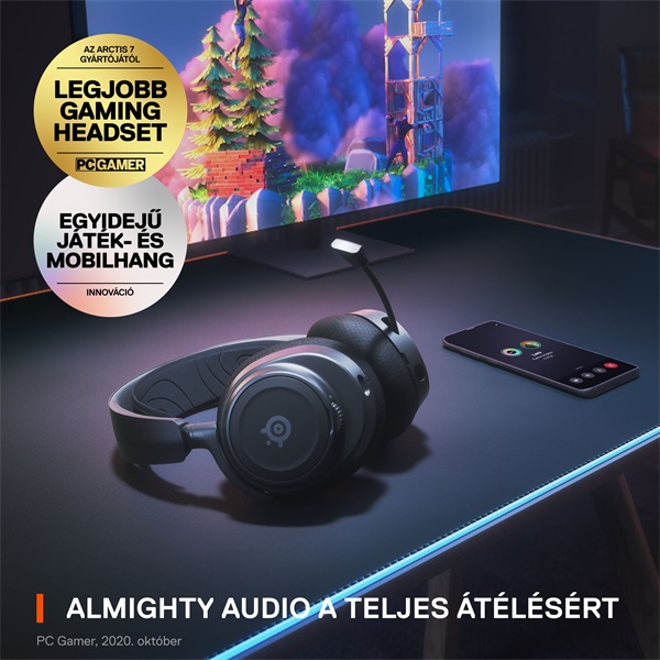 Steelseries Arctis Nova 7 vezeték nélküli fekete gamer headset - Image 6