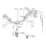 Stell SOS 2122 17"-32" kétkaros asztali monitor tartó konzol - Image 10