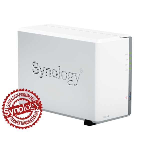 Synology DiskStation DS223j 2x SSD/HDD NAS + regisztrációs kártya