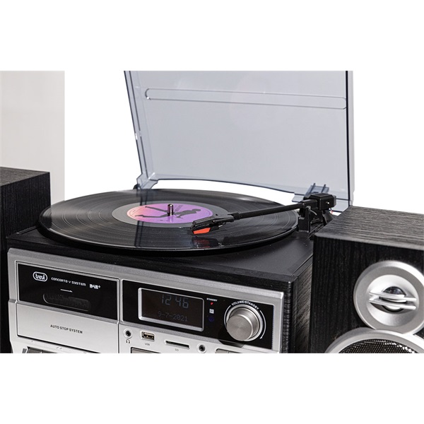 Trevi TT 1072 E fekete retro bakelit lemezjátszó/Mini HiFi rendszer - Image 4