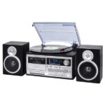 Trevi TT 1072 E fekete retro bakelit lemezjátszó/Mini HiFi rendszer