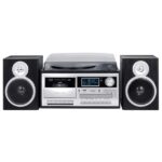 Trevi TT 1072 E fekete retro bakelit lemezjátszó/Mini HiFi rendszer - Image 2