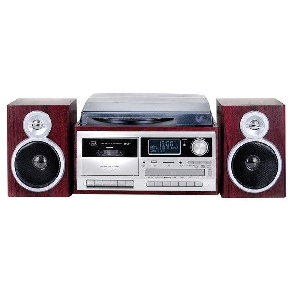 Trevi TT 1072 E sötét fa retro bakelit lemezjátszó/Mini HiFi rendszer - Image 2