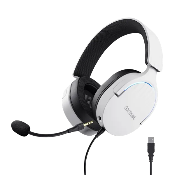 Trust 25302 GXT 490W Fayzo 7.1 USB vezetékes fehér gamer headset - Image 2