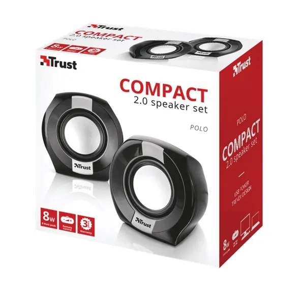 Trust Polo Compact 2.0 jack 8W USB fekete-ezüst hangszóró - Image 5