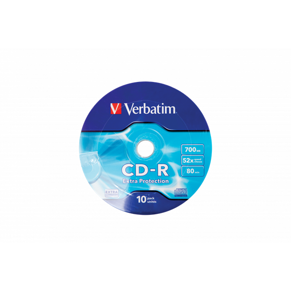 VERBATIM_43725_CD_R_700MB_52x_extra_protection_irhato_felulet_egyszer_irhato_CD_10db_csomag-i42627313.png Verbatim 43725 CD-R 700MB/52x/extra protection írható felület/egyszer írható CD 10db/csomag - Image 1
