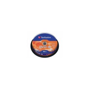 VERBATIM 43523 DVD-R 4,7GB/16x/matt ezüst írható felület/egyszer írható DVD 10db/csomag