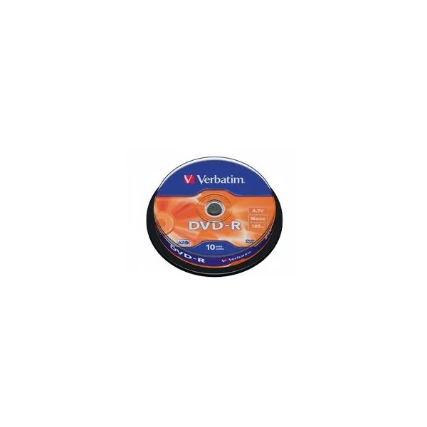 VERBATIM 43523 DVD-R 4,7GB/16x/matt ezüst írható felület/egyszer írható DVD 10db/csomag