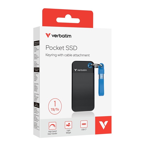 Verbatim 32191 1TB USB 3.2 gen 2 kulcstartós fekete-kék külső SSD - Image 3