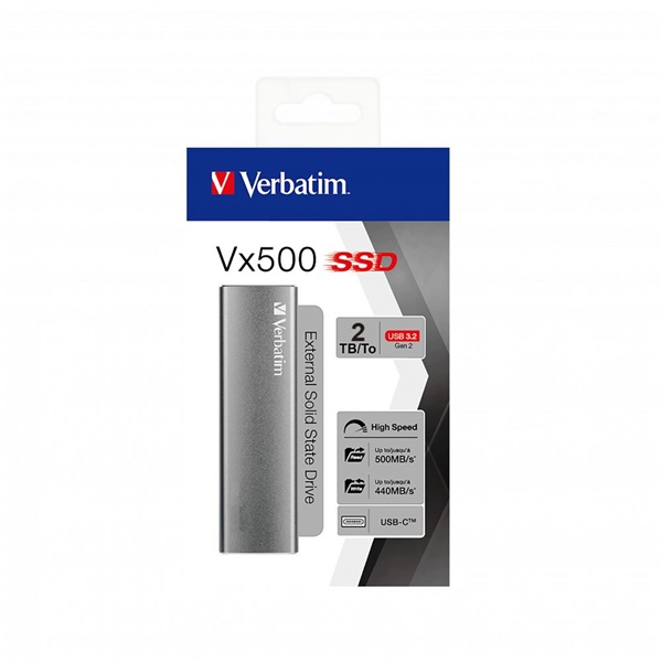 Verbatim 47454 Vx500 2TB USB 3.1 Gen2 szürke külső SSD - Image 3