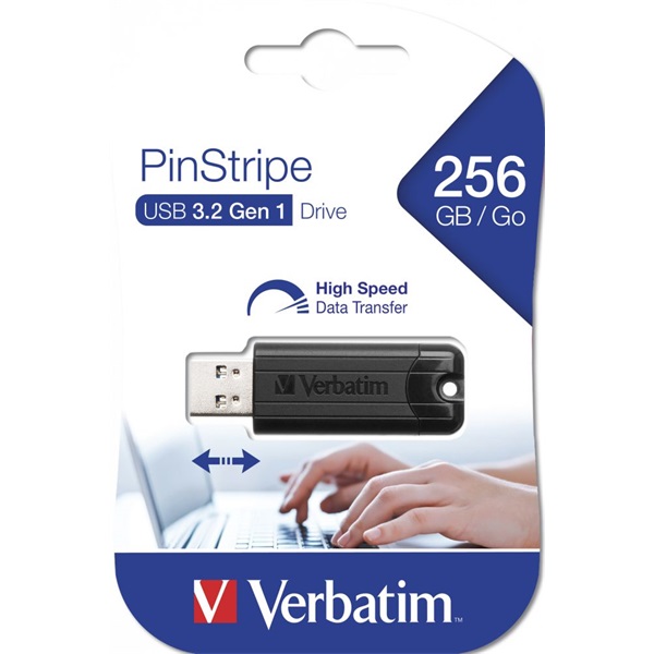 Verbatim 49320 Store`n`Go PINSTRIPE 256GB USB 3.0 fekete Flash Drive - Image 3