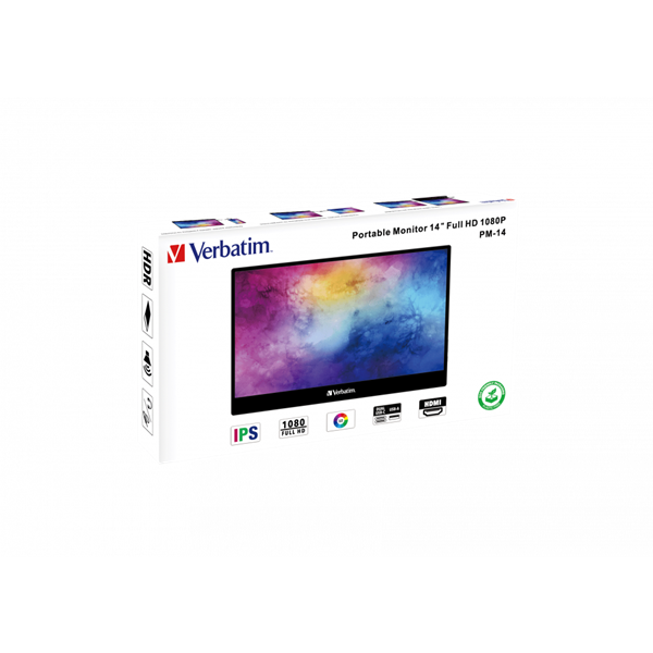 Verbatim 49590 14" PM-14 FHD IPS HDMI/USB-C fekete monitor - Image 9