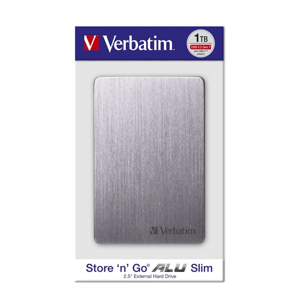 Verbatim 53662 Store `n` Go ALU Slim 2,5” 1TB USB 3.2 Gen 1 szürke HDD - Image 5