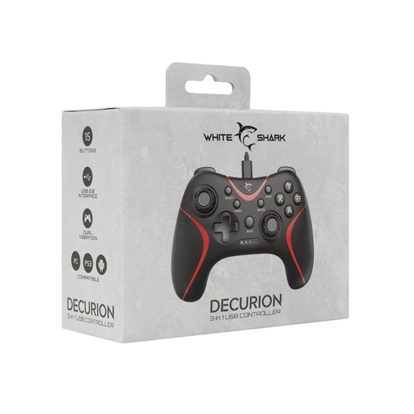White Shark GP-2038 DECURION 3in1 PS3/PC/Android/TV fekete gamer kontroller - Image 7