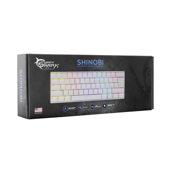White Shark SHINOBI GK-2022W/R-HU fehér mechanikus(red switch)gamer billentyűzet - Image 6