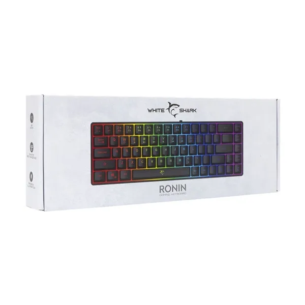 White Shark GK-2201B-US RONIN-B fekete membrán gamer billentyűzet - Image 5