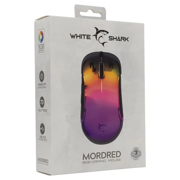 White Shark GM-5017B Mordred fekete gamer egér - Image 6