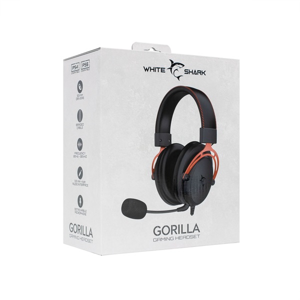 WHITE SHARK GORILLA-B/R, GH-2341-B/R gamer fejhallgató, fekete/piros, (3.5 Jack) - Image 13