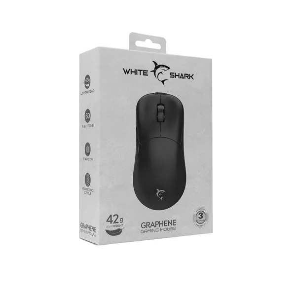 White Shark GRAPHENE WS GM-5014B 6200dpi fekete gamer egér - Image 12