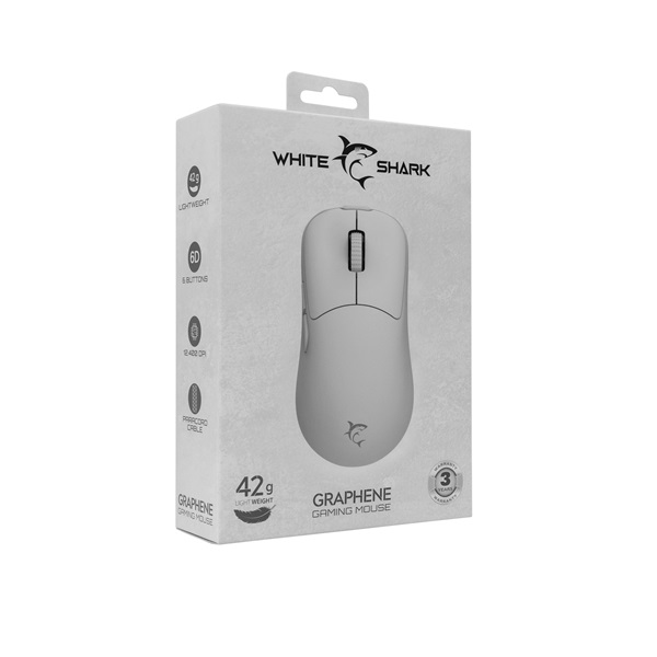 White Shark GRAPHENE WS GM-5014W 6200dpi fehér gamer egér - Image 7