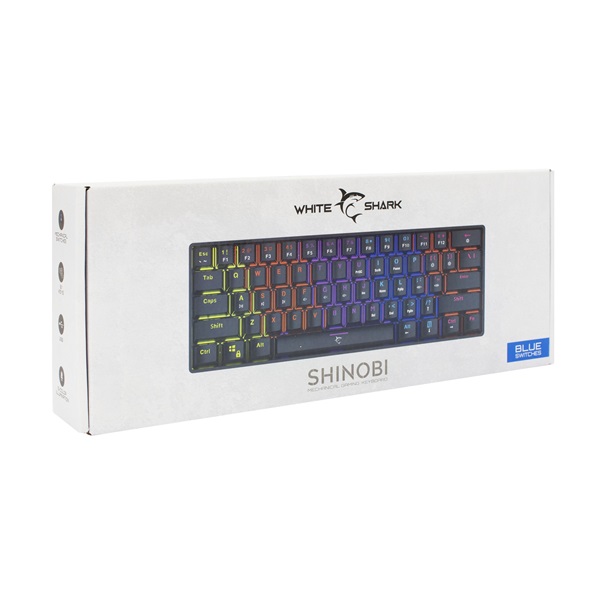 White Shark SHINOBI GK-2022B/BL-US fekete mechanikus (blue switch) gamer billentyűzet - Image 8