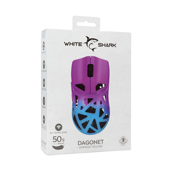 White Shark WGM-5019BLP DAGONET vezeték nélküli kék/lila gamer egér - Image 7
