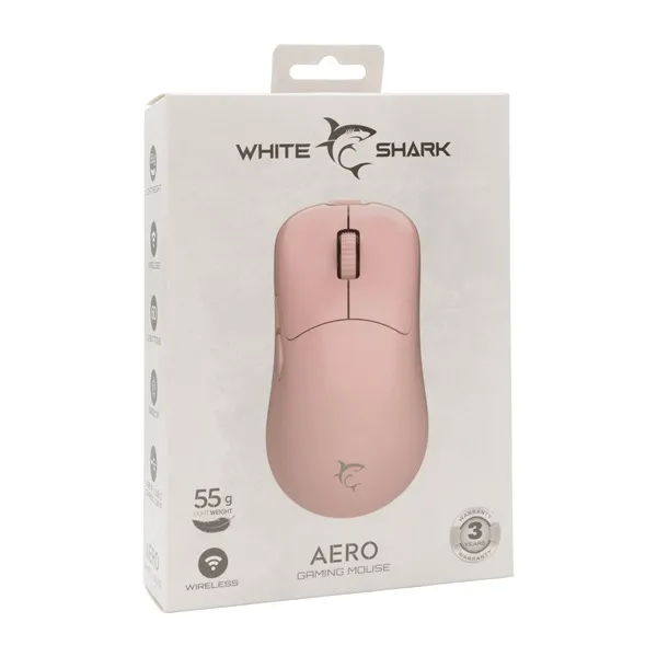 White Shark WS GM-5015P AERO-B vezeték nélküli rózsaszín gamer egér - Image 7
