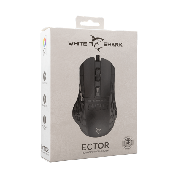 White Shark WS GM-5016B ECTOR-B vezetékes fekete gamer egér - Image 7