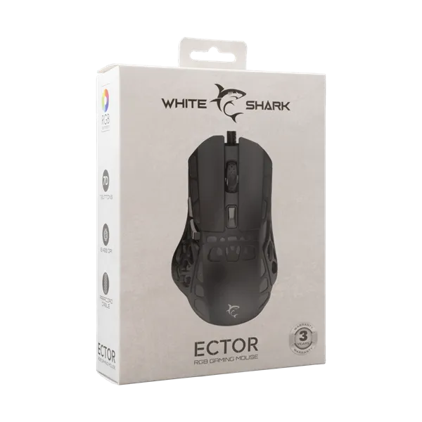 White Shark WS GM-5016B ECTOR-B vezetékes fekete gamer egér - Image 7