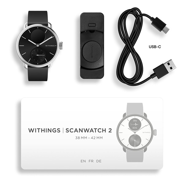 Withings HWA10-model 1 ScanWatch 2 38mm fekete okosóra - Image 10