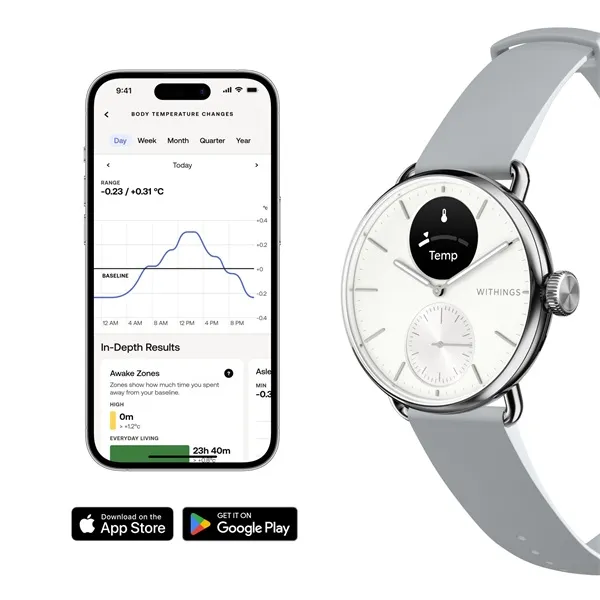 Withings HWA10-model 2 ScanWatch 2 38mm fehér okosóra - Image 5
