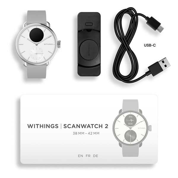 Withings HWA10-model 2 ScanWatch 2 38mm fehér okosóra - Image 10