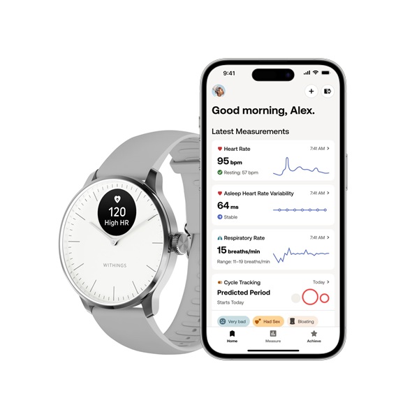 Withings HWA11-model 3 ScanWatch Light 37mm fehér okosóra - Image 2