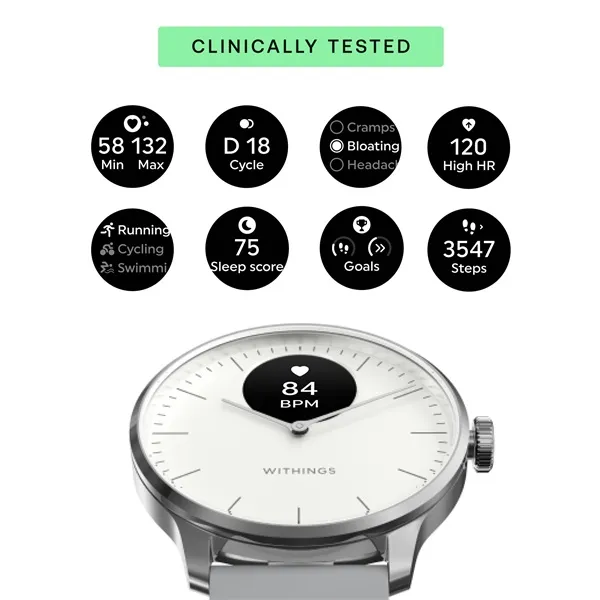 Withings HWA11-model 3 ScanWatch Light 37mm fehér okosóra - Image 3